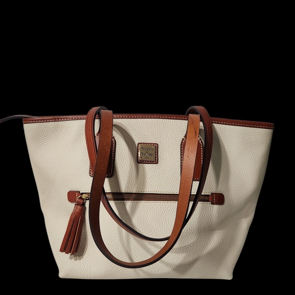 NEW! Dooney & Bourke K2097873 Ivory and Tan Leather Large Tote - Picture 15 of 15